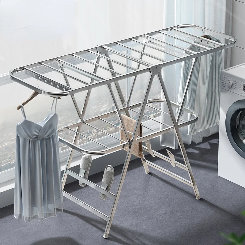 Coat Rack Standing - 折りたたみコートハンガーバルコニー衣類乾燥ラック家庭用キルトハンガー省スペース衣類スタンドポータブル乾燥機ラック