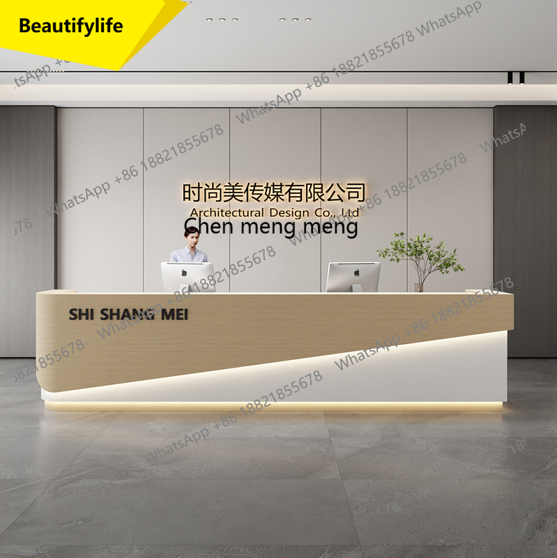 Reception Desk Counter - X188 シンプルでモダンなホテルロビー、サービスデスク、フロントデスク、受付、営業部、ウェルカムカウンター、美容室、b