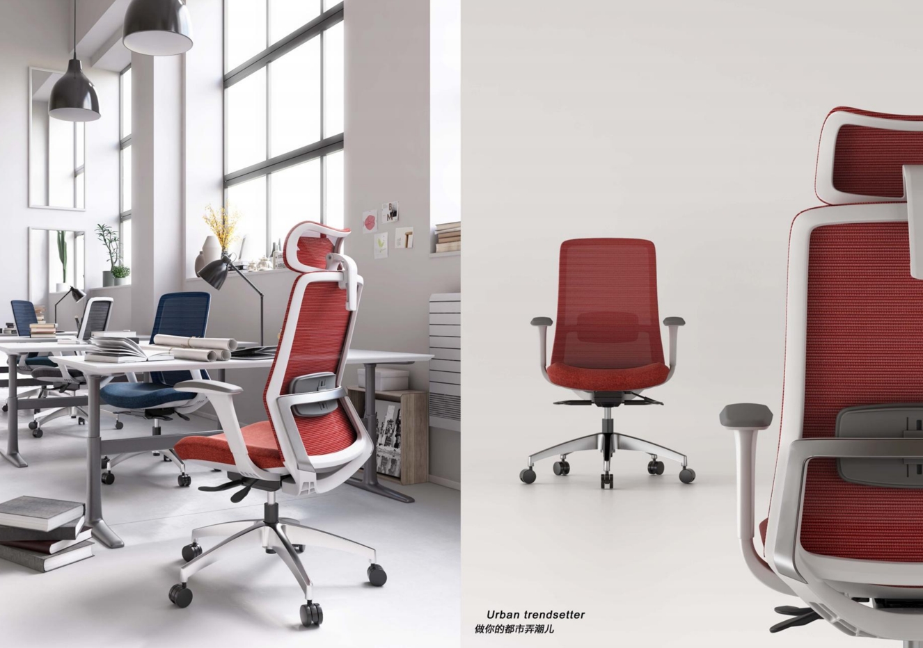 Task Chair Mid Back - ファブリック製ミッドバックエルゴノミックメッシュタスクチェア、中古オフィス家具、クリエイティブブラックオフィスチェア