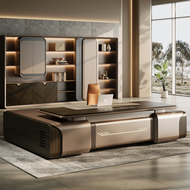 Xh Office Furniture - 椅子セット、シンプルモダンで軽い高級感のあるハイエンドオフィスエグゼクティブデスクとCEO向け