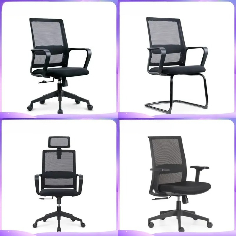Task Chair Mid Back - 人間工学に基づいたオフィスチェア、ミッドバックメッシュコンピューターデスクチェア、通気性のある回転式タスクチェア（ホイール付き）、ホームゲーミングシート、調節可能