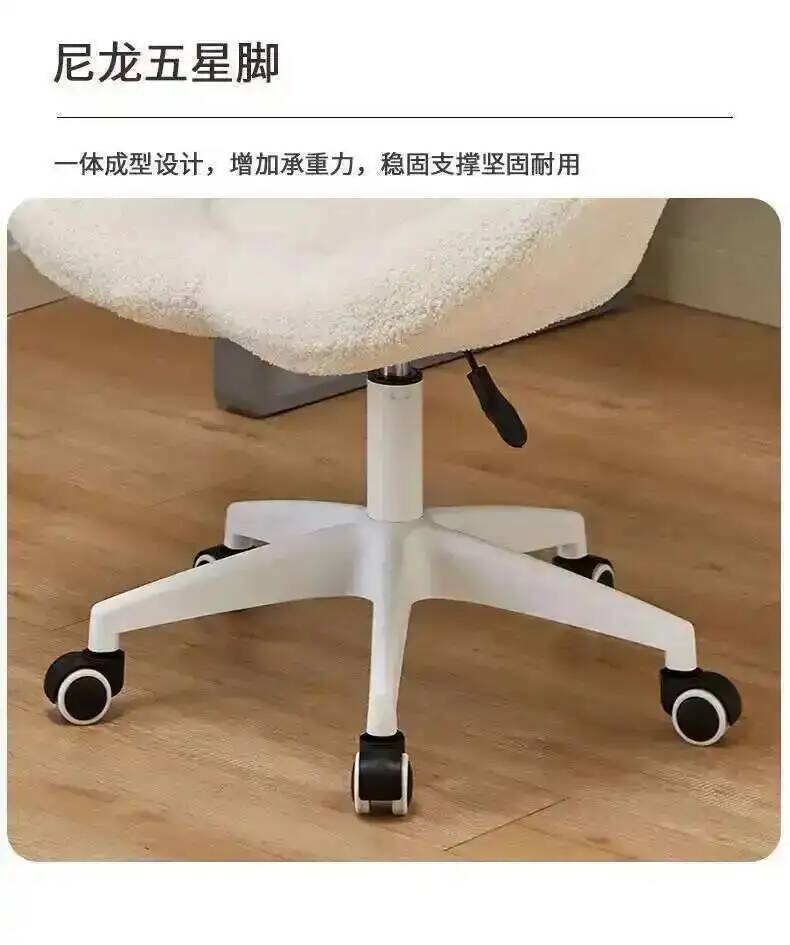 Task Chair Mid Back - モダンなタフテッドデザインのフォームウェルミッドバックオフィスチェア、ラムウール製、回転式、高さ調節可能、家庭用/オフィス用コンピュータタスクチェア