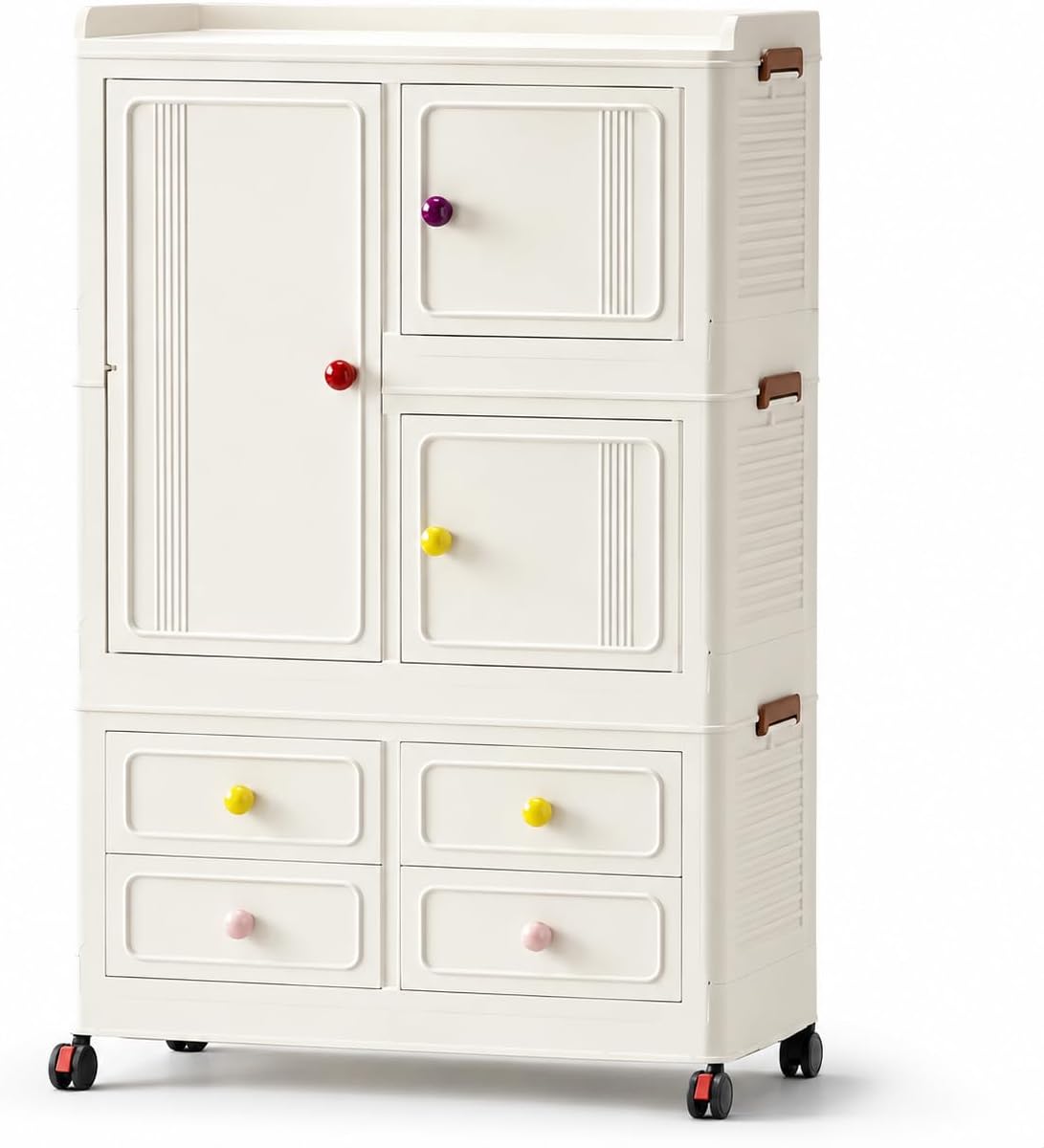 Office Storage Cabinet - 折りたたみ式収納キャビネット、ロック付きホイールとドア付き、頑丈なABS樹脂製、大容量ホームオーガナイザー、アパート、寮、屋内スペース、オフィス用多目的収納ユニット