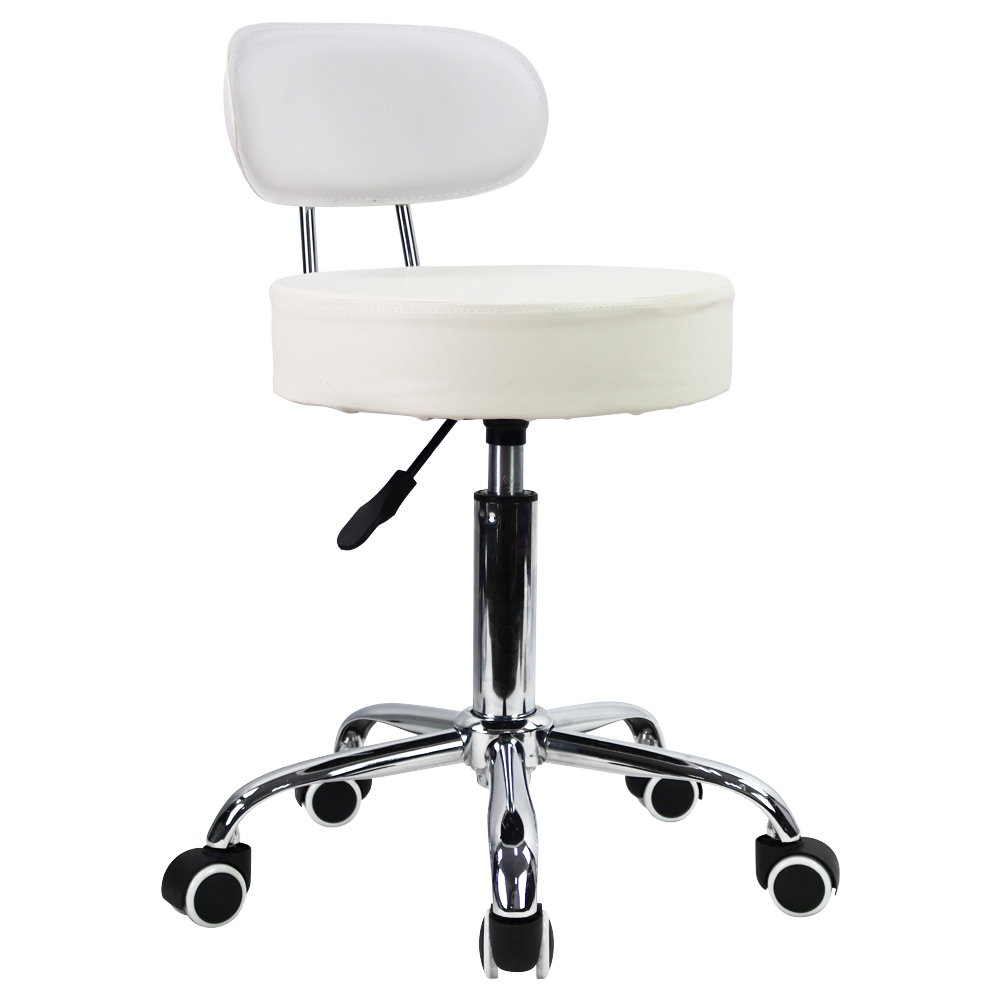 Task Chair Mid Back - CANBOUN PU レザーローリングスツールミッドバック高さ調節可能なオフィスホーム製図スイベルタスクチェアホイール付きホワイト