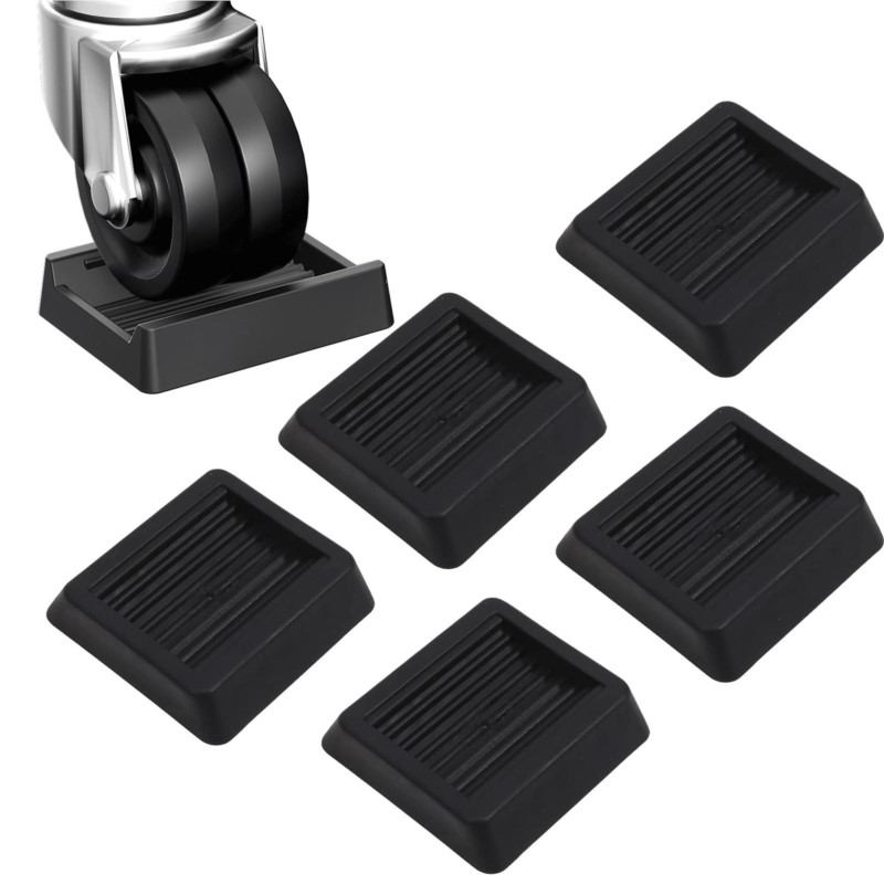 Office Furniture Solutions - 4 ピース/セットオフィスチェアホイールストッパー家具キャスターカップ堅木床プロテクター防振パッドローラーフィート滑り止めマット