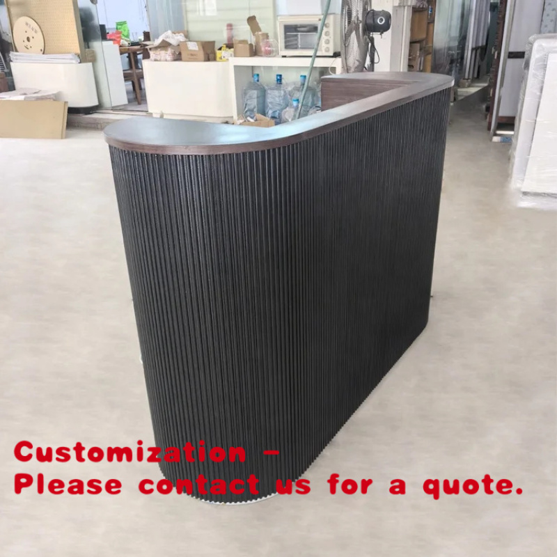Reception Desk Counter - カスタムメイドのモダンなMDFサロン受付デスク、木製フロントカウンター、美容室、理髪店、ネイルサロン、ミルクティー店、衣料品店、モール、ホテル向け
