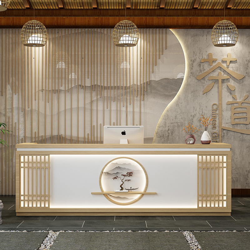 Reception Desk Counter - 美容室レジカウンター 新中式会社受付カウンター レジカウンター 受付サービス家具 カヘロ JT40C