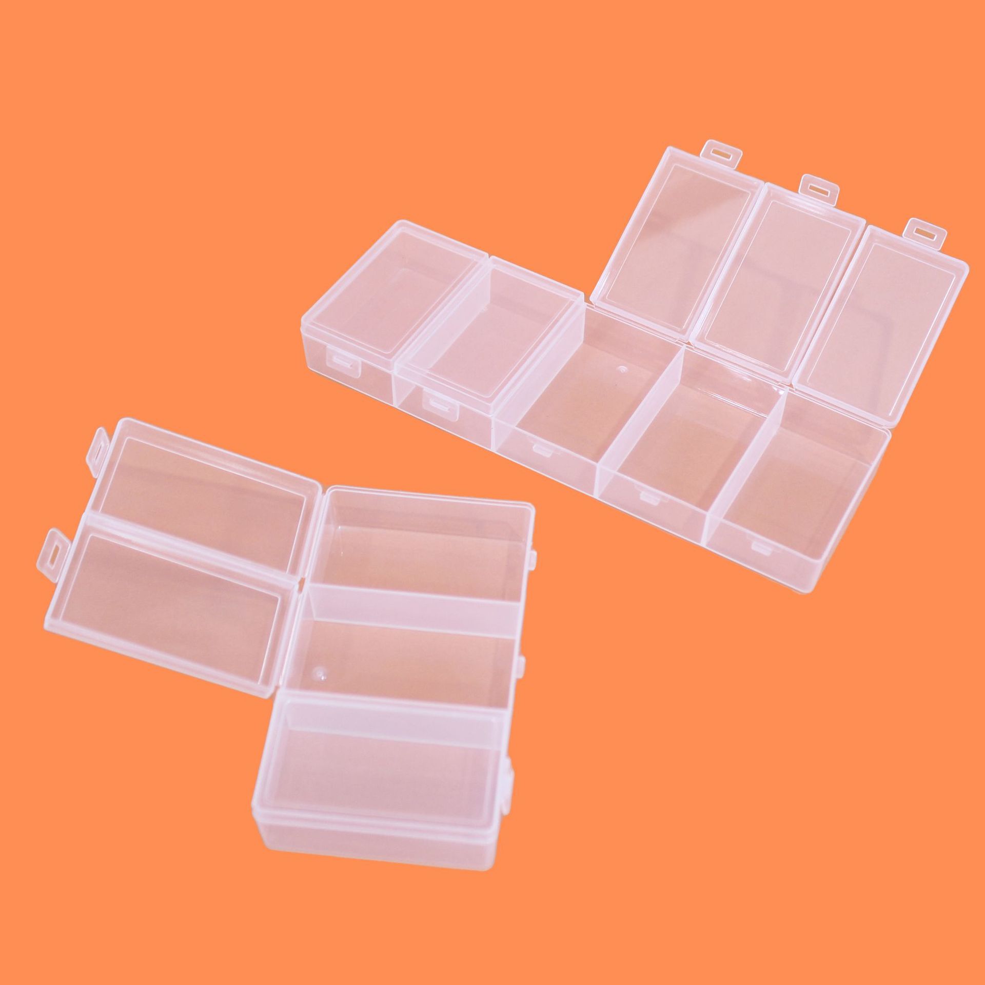 3～5グリッド連続列透明プラスチックボックス、個別の蓋付き、 - Partition Screen Divider のレビューと価格