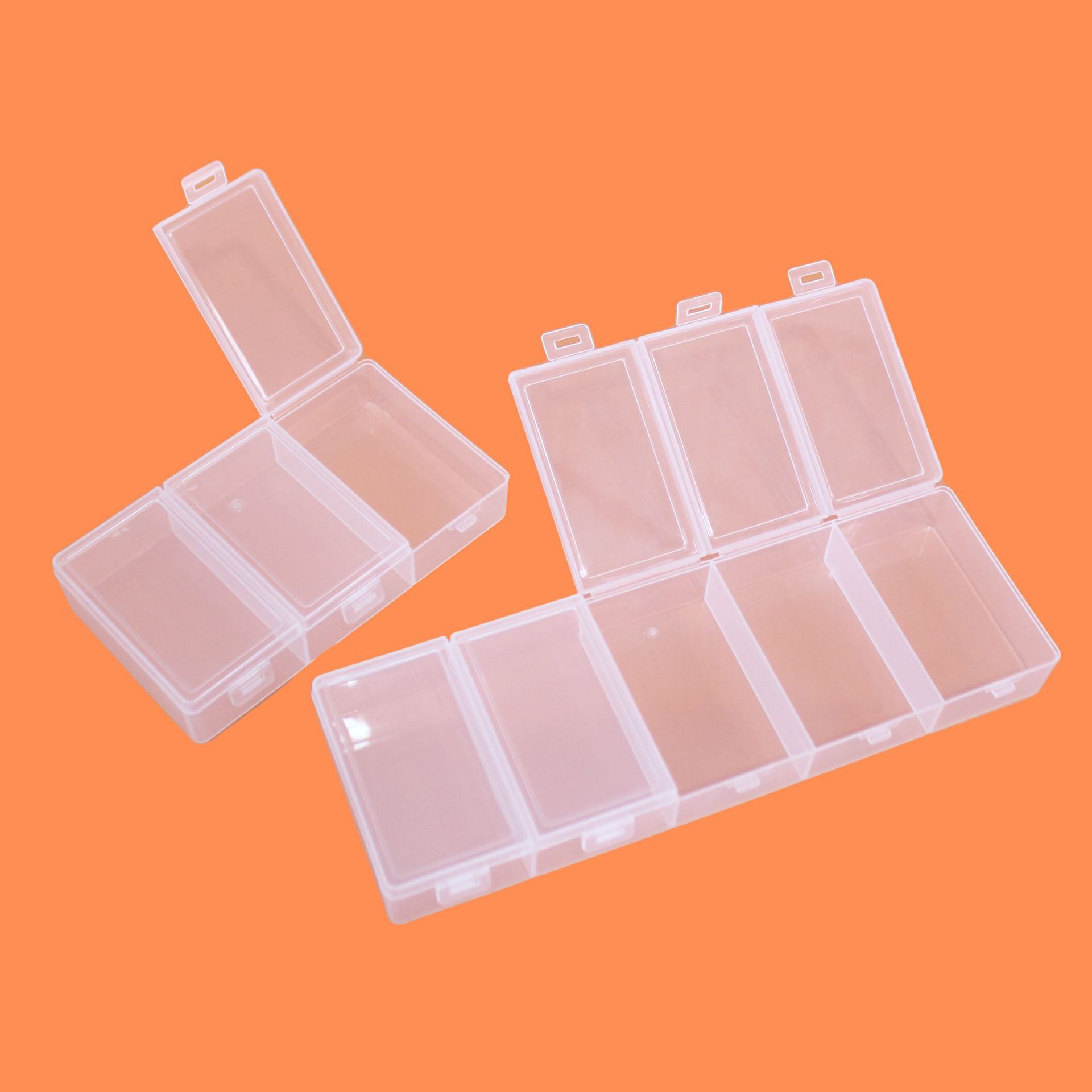 3～5グリッド連続列透明プラスチックボックス、個別の蓋付き、 - Partition Screen Divider のレビューと価格