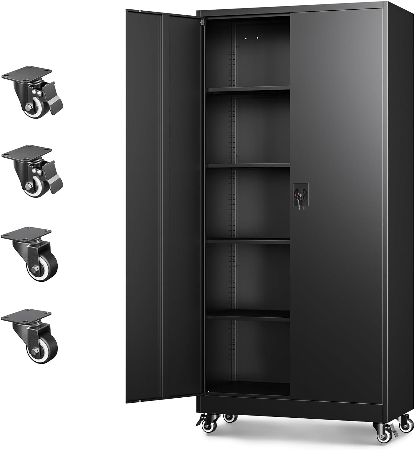 ローリングメタルガレージ収納キャビネット、頑丈なスチール製ツ - Office Storage Cabinet のレビューと価格