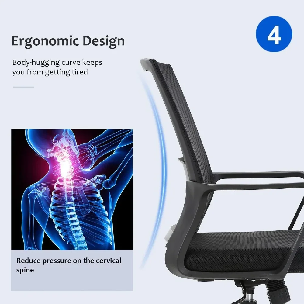 人間工学に基づいたオフィスチェア、ミッドバックメッシュコンピ - Task Chair Mid Back のレビューと価格