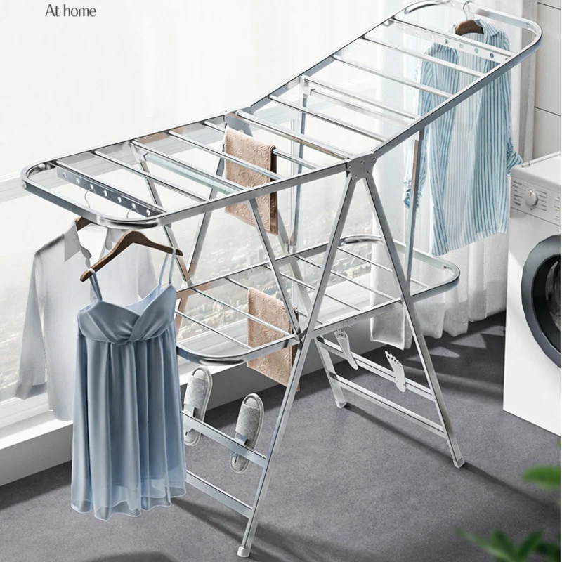 折りたたみコートハンガーバルコニー衣類乾燥ラック家庭用キルト - Coat Rack Standing のレビューと価格