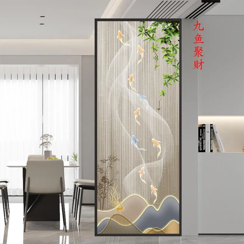 モダンミニマリストチャンホンガラススクリーン玄関ドアリビング - Partition Screen Divider のレビューと価格