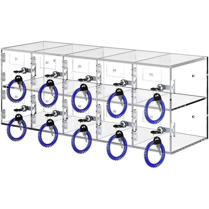 携帯電話収納ロッカー、10スロット、アクリル素材、ドアロック - Office Storage Cabinet のレビューと価格