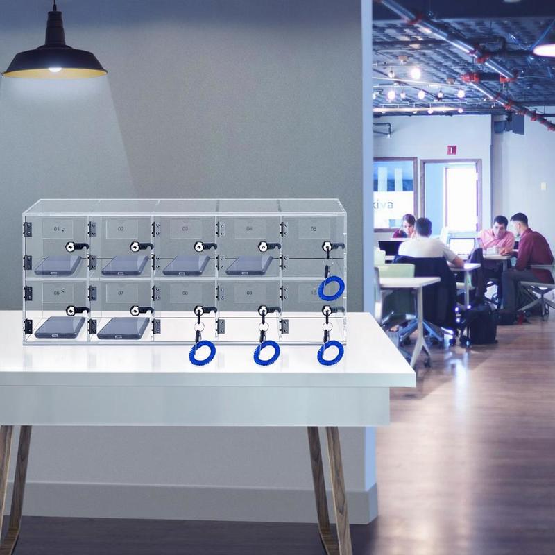 携帯電話収納ロッカー、10スロット、アクリル素材、ドアロック - Office Storage Cabinet のレビューと価格