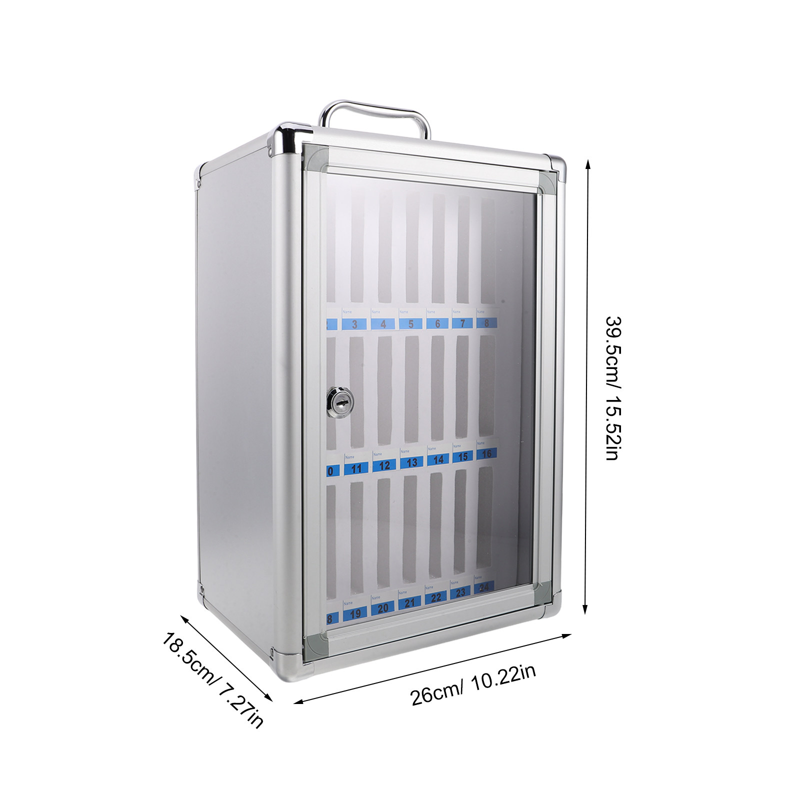 24スロット携帯電話ロッカー、アルミ合金製壁掛け式ロック付き - Office Storage Cabinet のレビューと価格