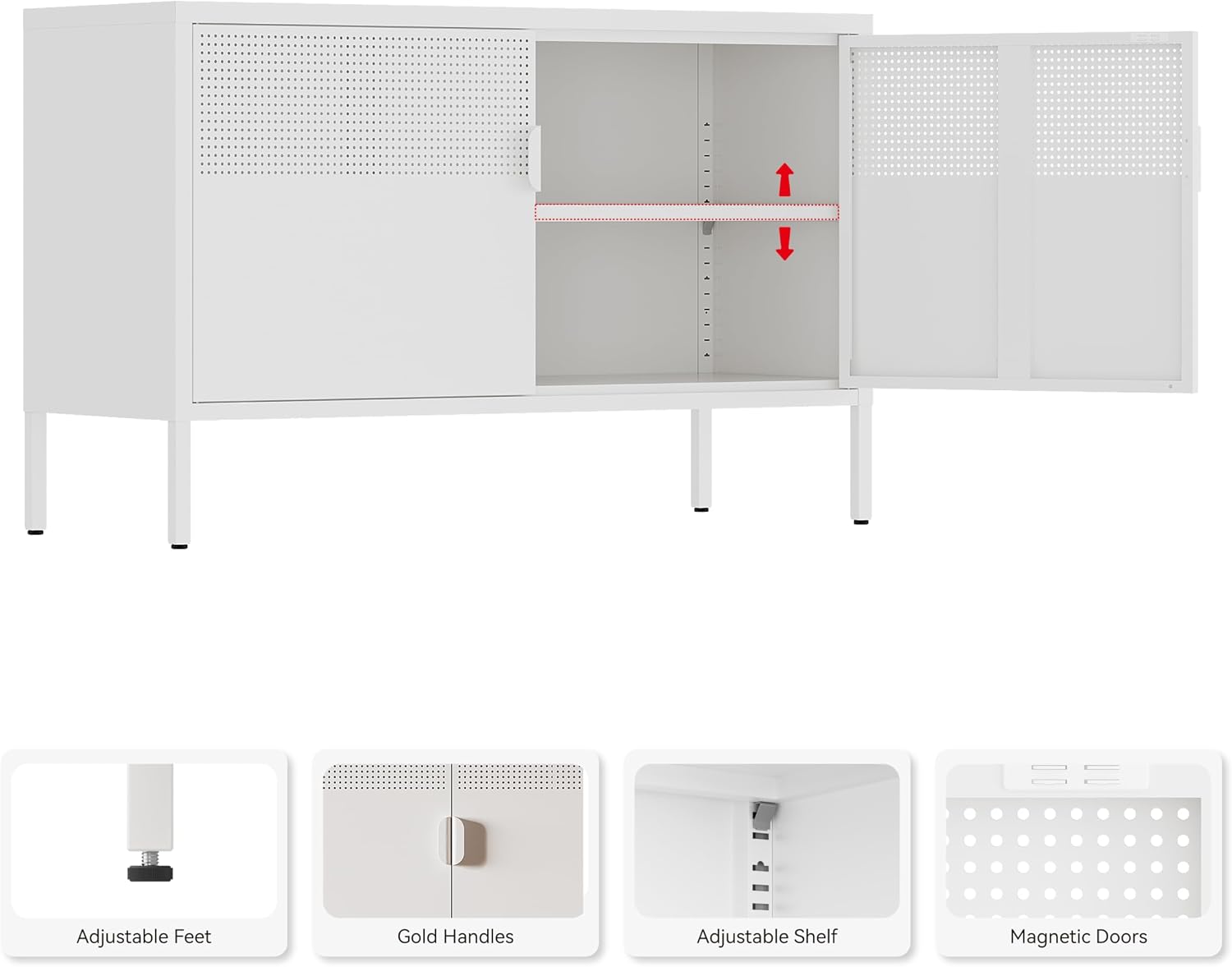 金属製収納キャビネット 2ドアテレビスタンド メタルメッシュ - Office Storage Cabinet のレビューと価格