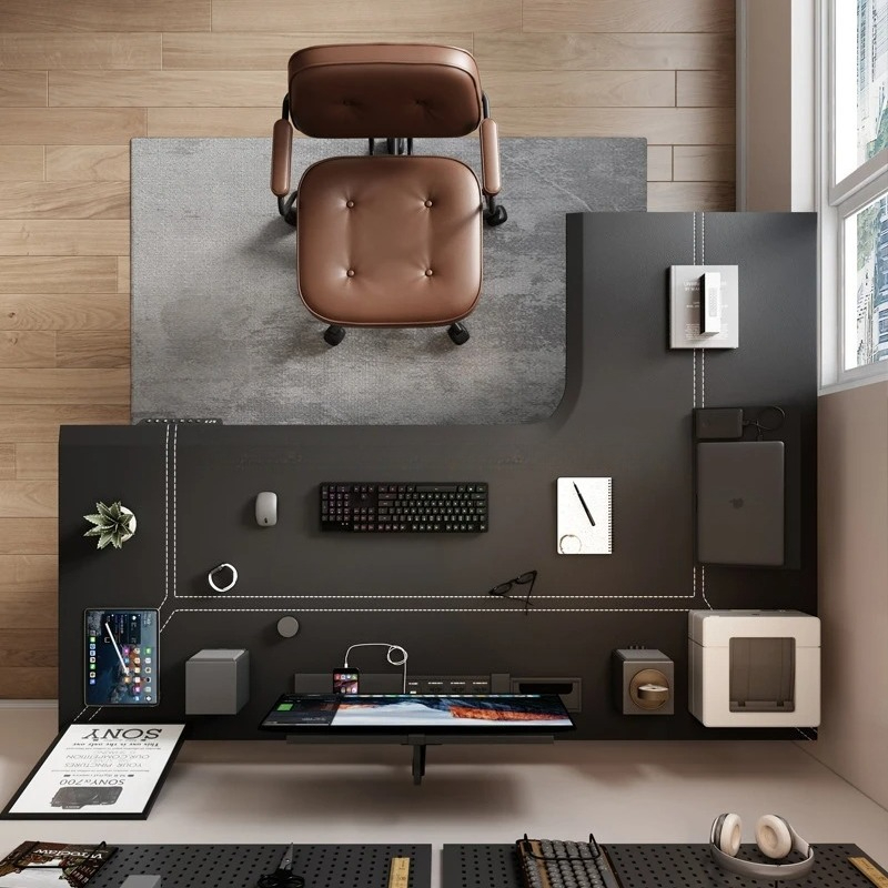 7 形状大型ボスオフィスデスク電動高さ調節可能なコンピュータ - Office Furniture Rental のレビューと価格
