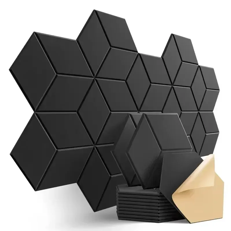 12 個の自己粘着六角形遮音フォームパネルホームスタジオオフ - Office Furniture Solutions のレビューと価格
