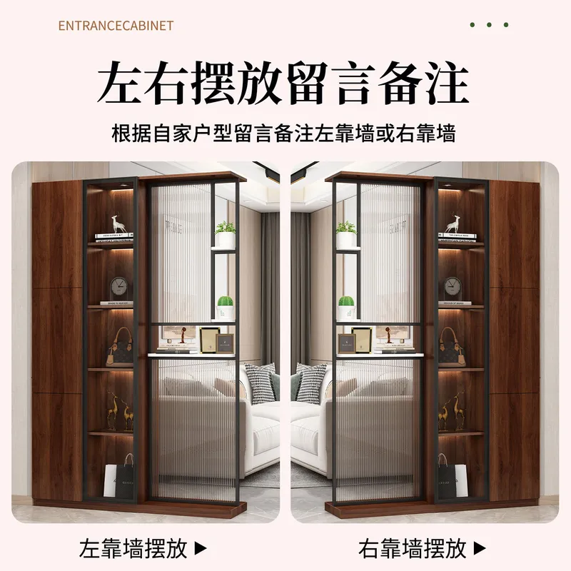チャンホンガラス製玄関仕切りスクリーン、木製収納キャビネット - Partition Screen Divider のレビューと価格