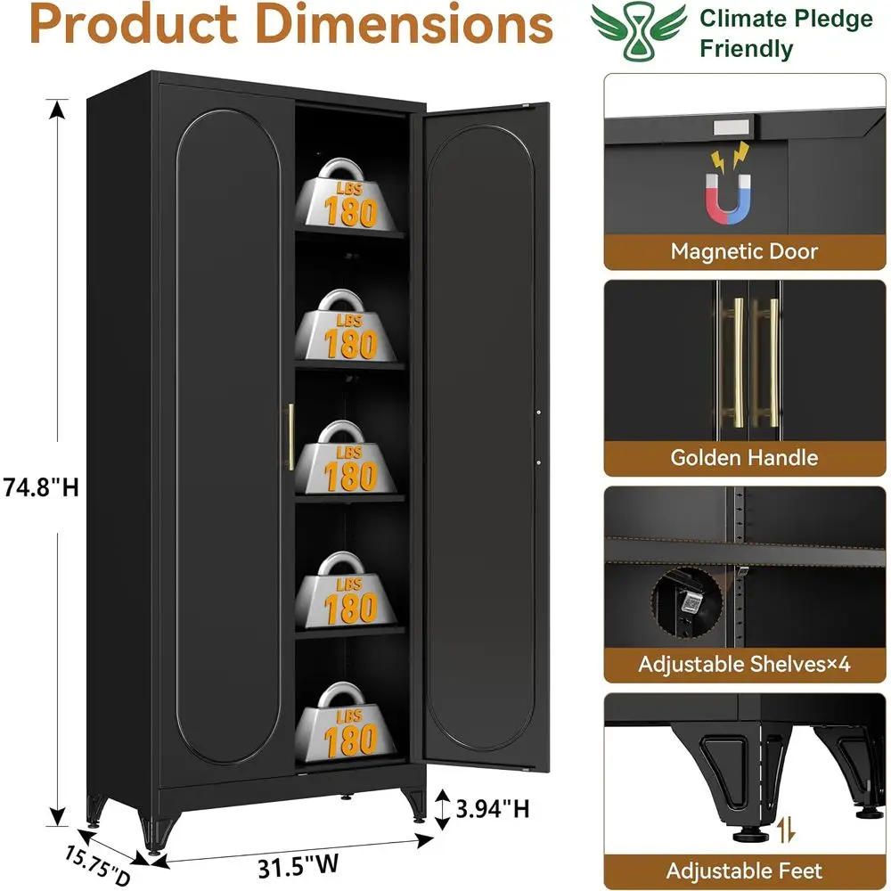 高さ75cmの金属製キッチンパントリーキャビネット、調節可能 - Office Storage Cabinet のレビューと価格