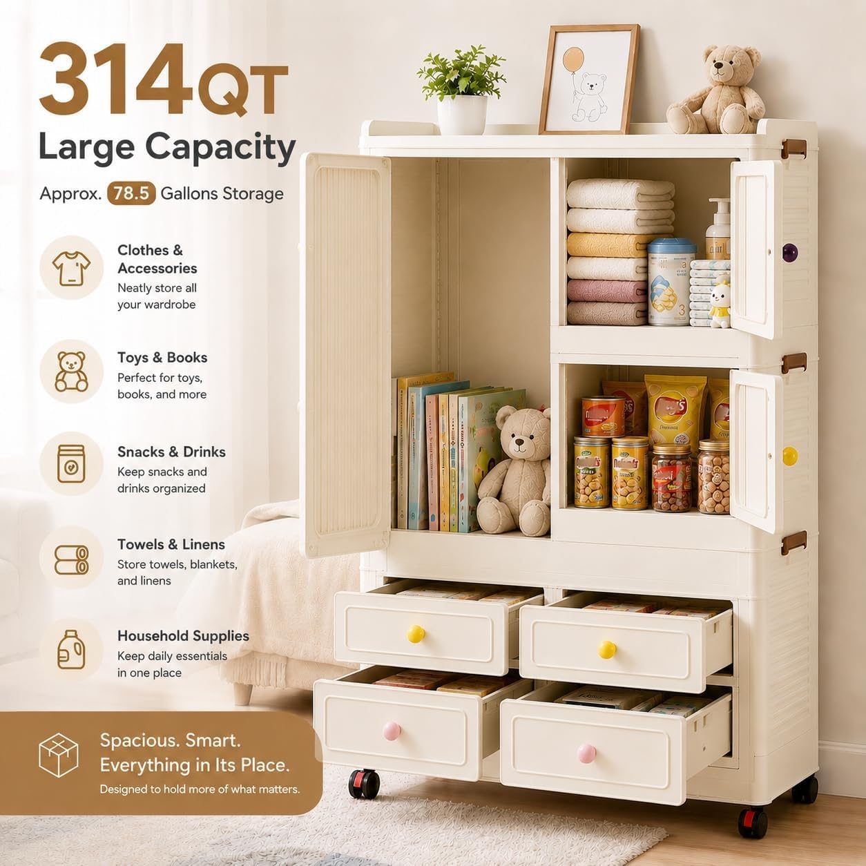 折りたたみ式収納キャビネット、ロック付きホイールとドア付き、 - Office Storage Cabinet のレビューと価格