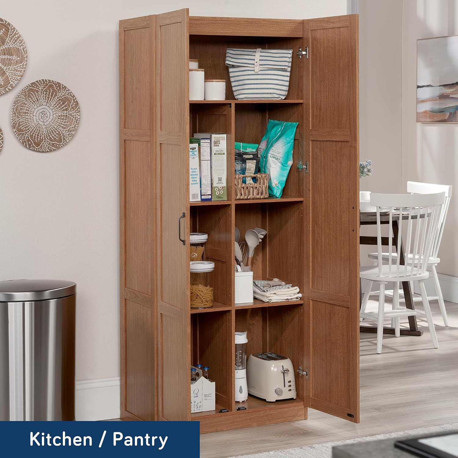 背の高い収納キャビネット、自立型キッチンパントリー収納オーガ - Office Storage Cabinet のレビューと価格