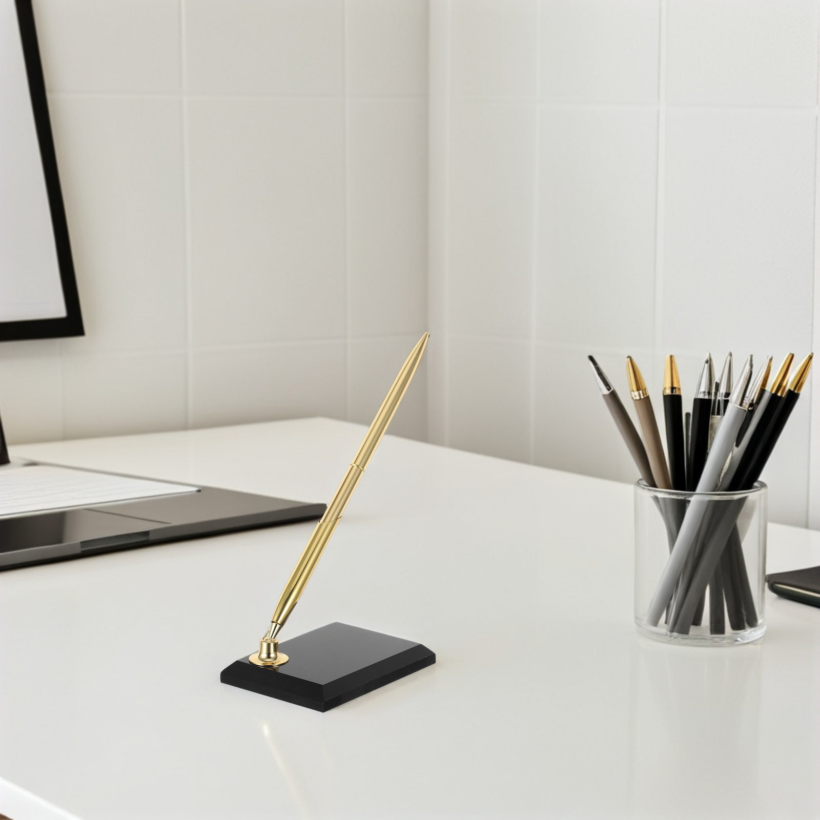 プレミアムデスクシグネチャーペン アクリルベースメタルボール - Reception Desk Counter のレビューと価格