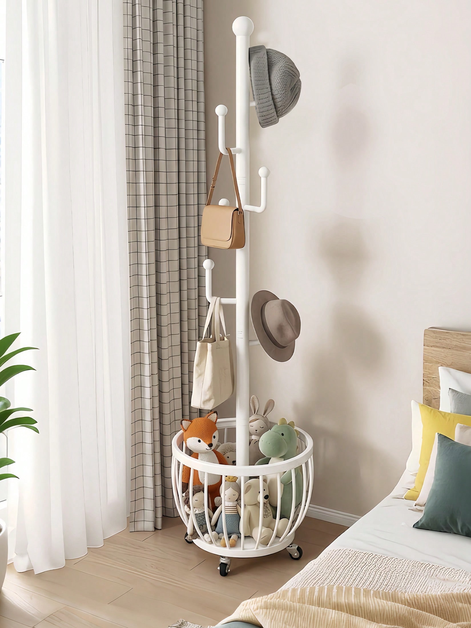 ツリーコートラックスタンド モダンで洗練された白い金属製自立 - Coat Rack Standing のレビューと価格
