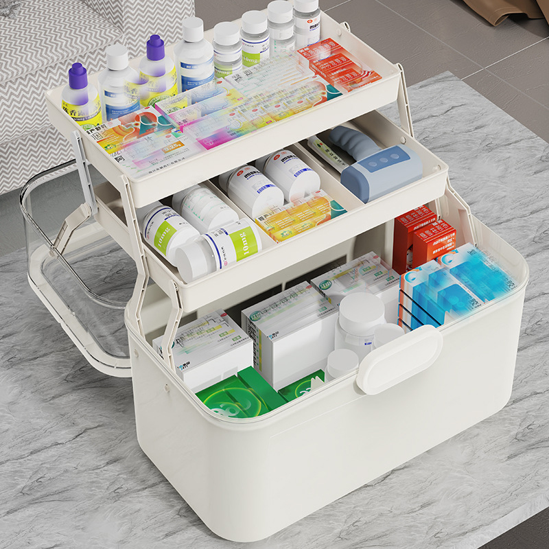 大容量透明蓋付き薬収納ボックス/ディスペンサーボックス -  - Office Storage Cabinet のレビューと価格