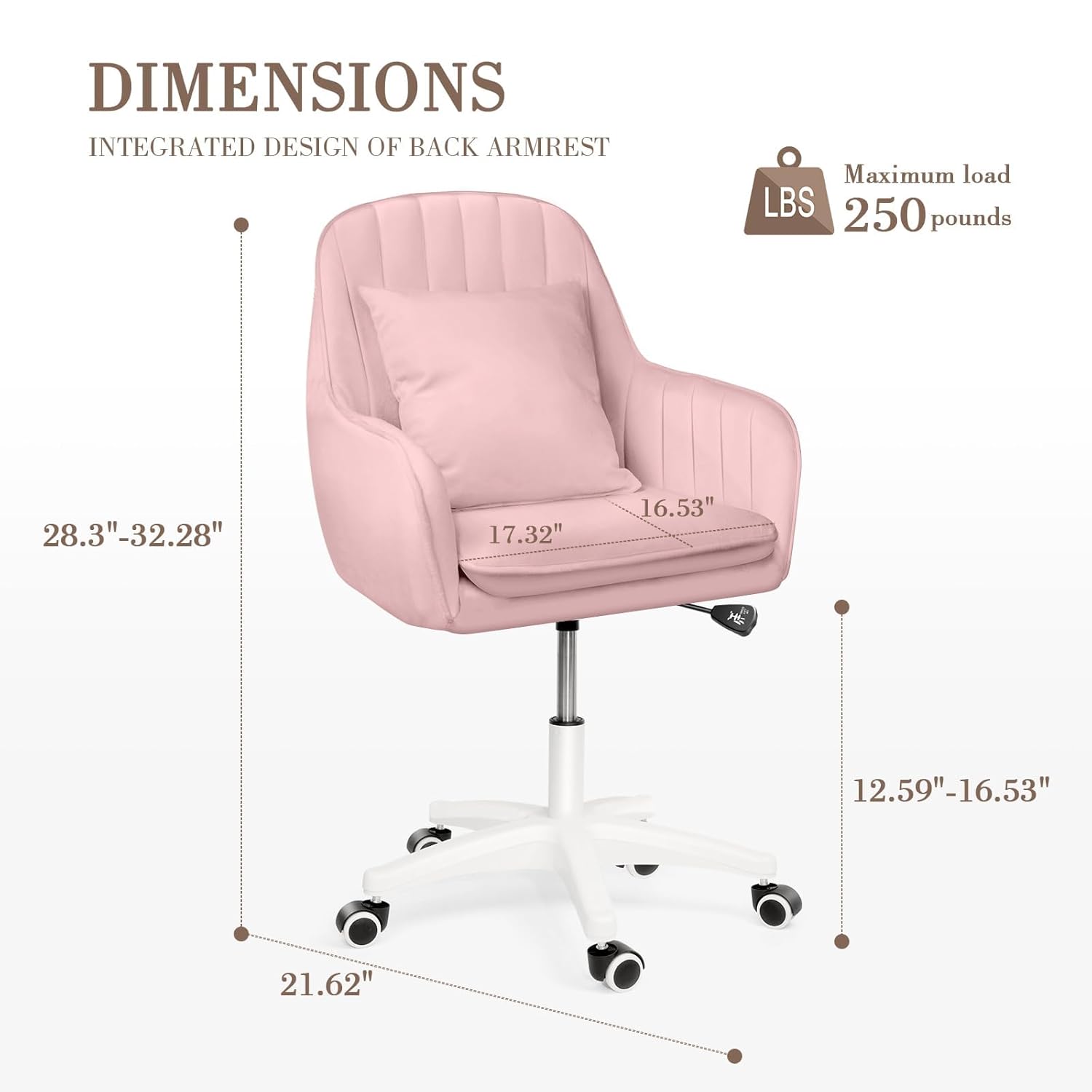キュートでモダンなミッドバックオフィスチェア360 °    - Task Chair Mid Back のレビューと価格