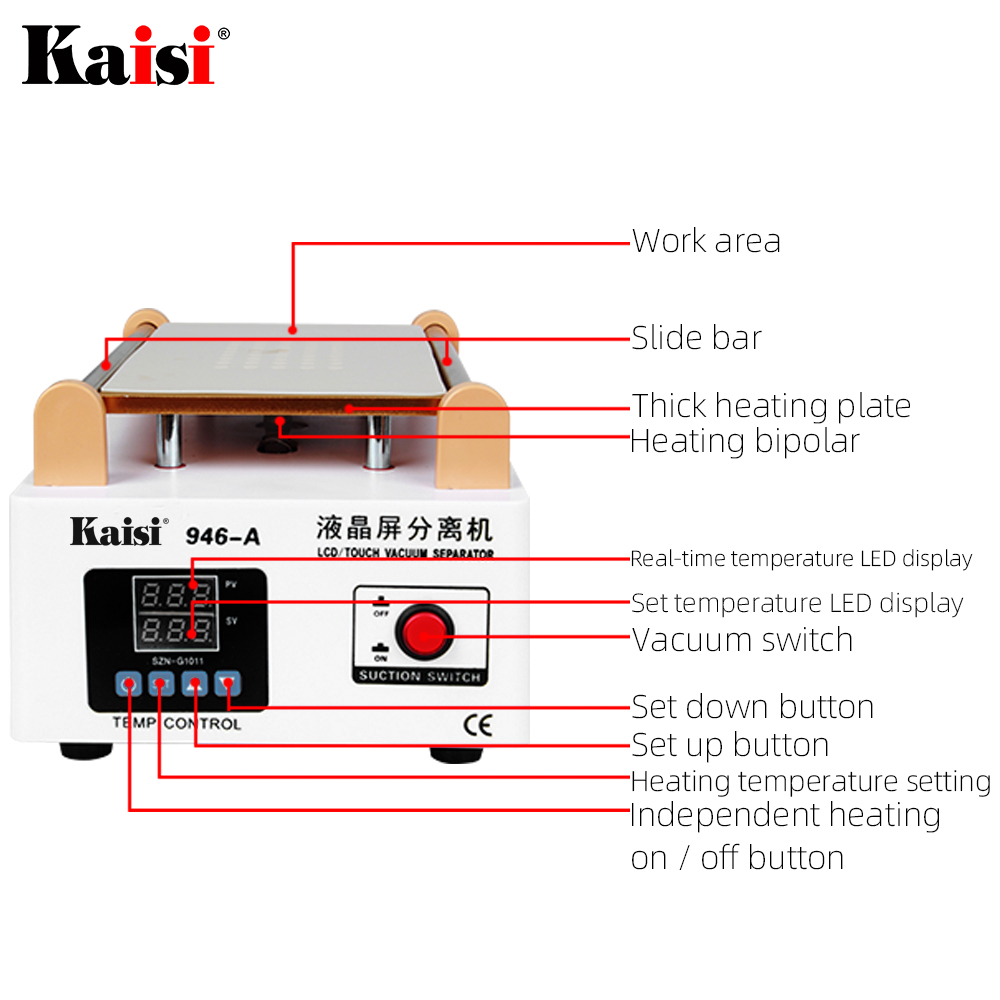 Kaisi 946A LCDスクリーンタッチスクリーン分離機 - Partition Screen Divider のレビューと価格