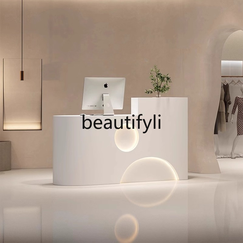 衣料品店レジカウンター小さな美容室バーシンプルモダンラッカー - Reception Desk Counter のレビューと価格