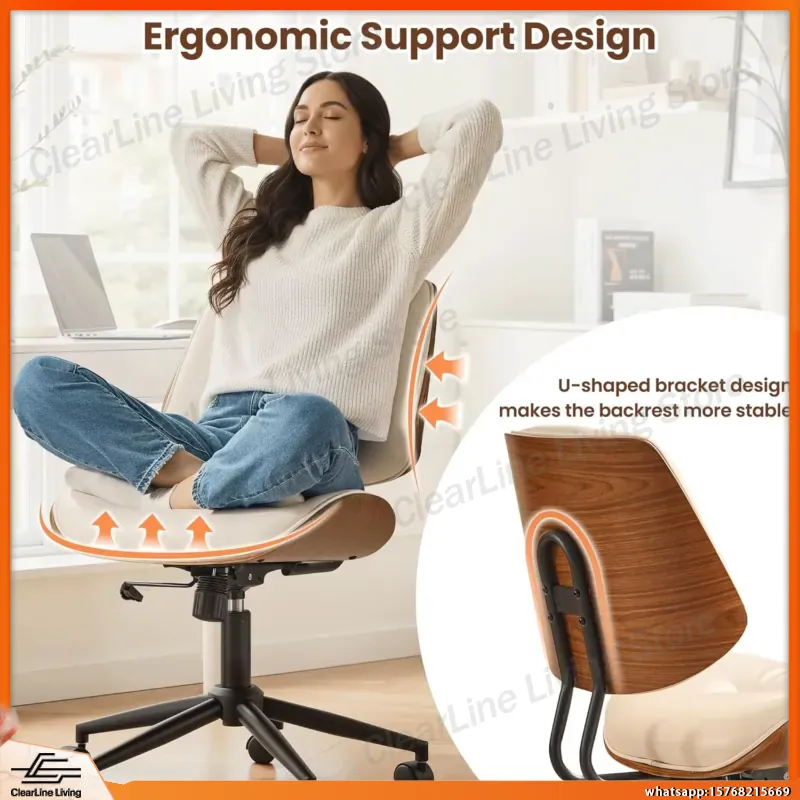 モダンなPUレザーオフィスチェア、ホイール付き回転式コンピュ - Task Chair Mid Back のレビューと価格