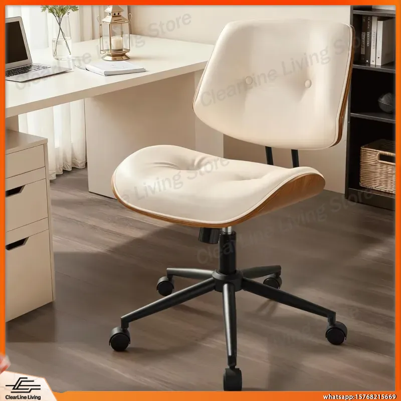 モダンなPUレザーオフィスチェア、ホイール付き回転式コンピュ - Task Chair Mid Back のレビューと価格